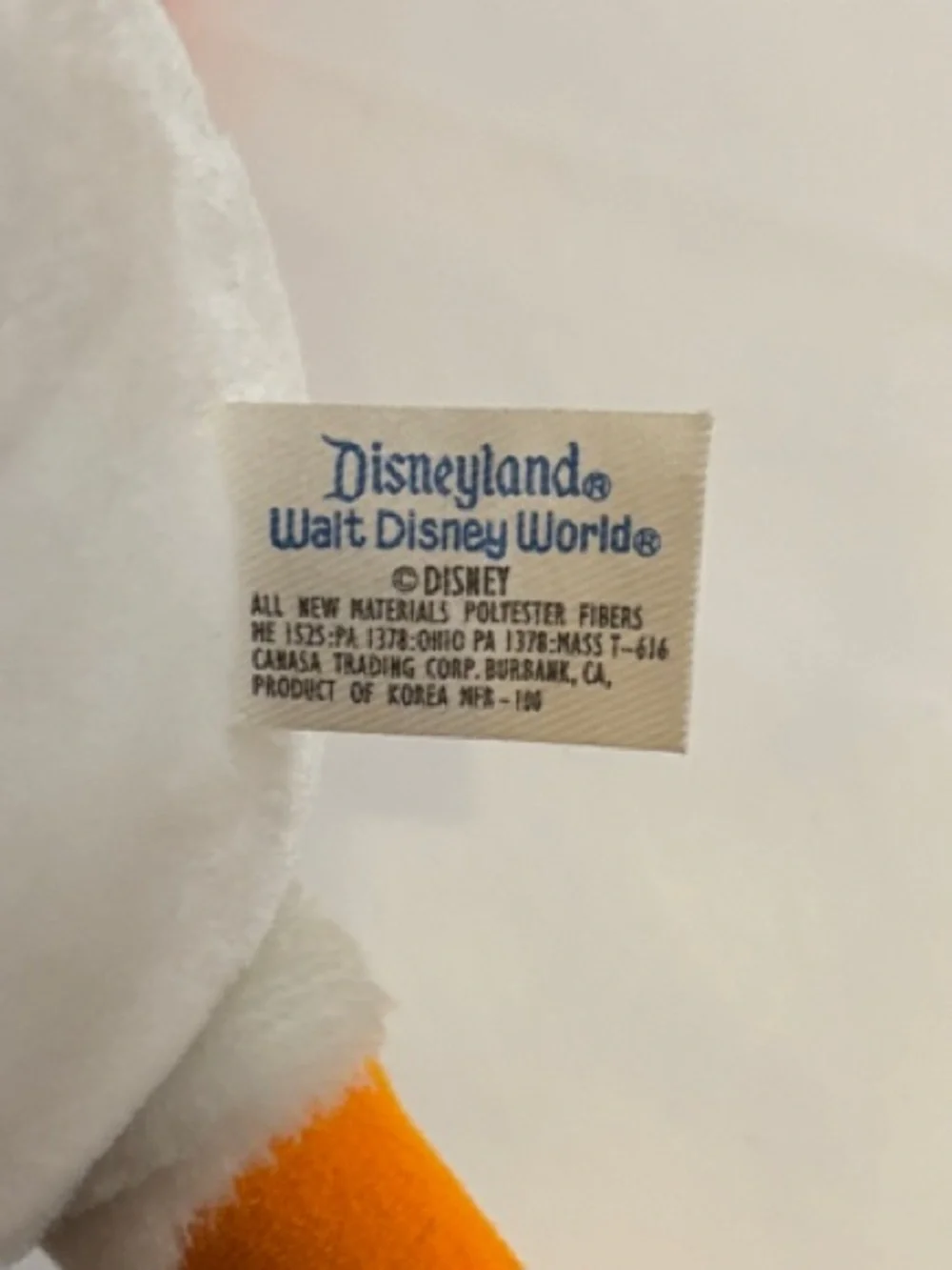 Scuttle Plush Pelican Bird Toy - White and Orange Soft Pet Playmate